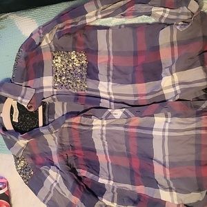 Abercrombie sequin button down
